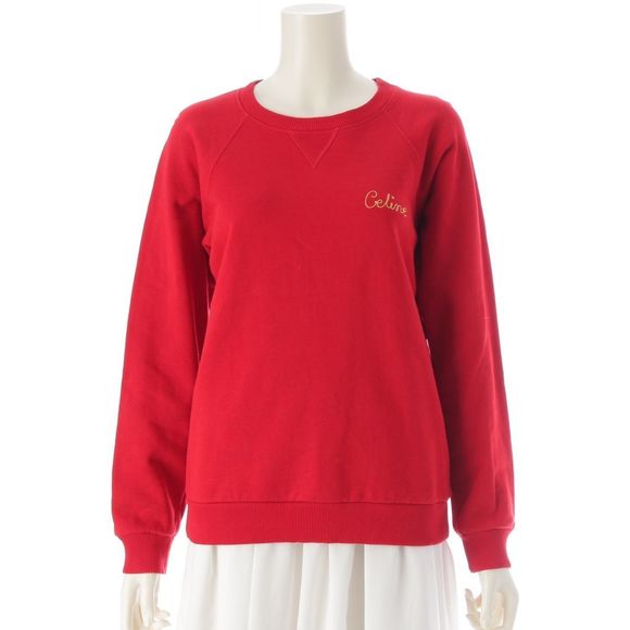 Celine Cotton Logo Sweatshirt Top 2y144052h Red S - Picture 1 of 10